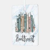 Leser, Bookworm, Buchtravert Buchliebhaber, maßges Ornament Aus Metall (Vorderseite links)