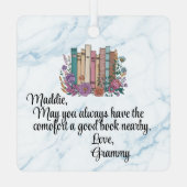 Leser, Bookworm, Buchtravert Buchliebhaber, maßges Ornament Aus Metall (Rückseite)