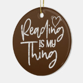 Leser des Buchlesers Bookworm Bibliothekarisch Leh Keramik Ornament (Links)