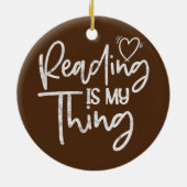 Leser des Buchlesers Bookworm Bibliothekarisch Leh Keramik Ornament (Hinten)