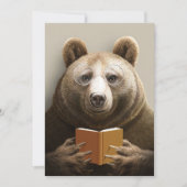 Leser Geschenkbär lesen ein Buch Dankeskarte (Vorderseite)