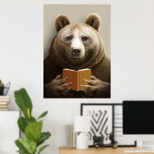 Leser Geschenkbär lesen ein Buch Poster (Heimbüro)