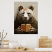 Leser Geschenkbär lesen ein Buch Poster (Küche)