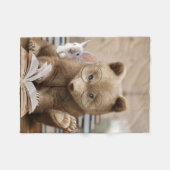 Leser Geschenkbären und Kaninchen Lese Bücher Fleecedecke (Vorderseite (Horizontal))