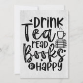 Leser Gift Drink Tee Lesen Bücher glücklich sein Dankeskarte (Vorderseite)