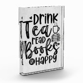 Leser Gift Drink Tee Lesen Bücher glücklich sein Fotoblock (Links)