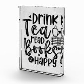 Leser Gift Drink Tee Lesen Bücher glücklich sein Fotoblock (Rechts)