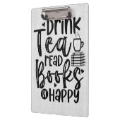Leser Gift Drink Tee Lesen Bücher glücklich sein Klemmbrett (Links)