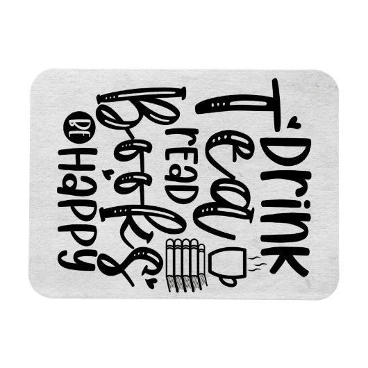 Leser Gift Drink Tee Lesen Bücher glücklich sein Magnet (Horizontal)