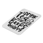 Leser Gift Drink Tee Lesen Bücher glücklich sein Magnet (Linke Seite)