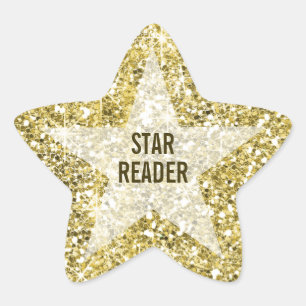Leser-Goldstern-Form falscher Glitter-Lohn Stern-Aufkleber