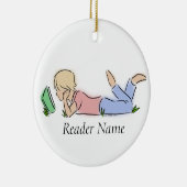 Leser im Gras (individueller Name) Keramikornament (Rechts)