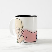 Leser im Gras Zweifarbige Tasse (Vorderseite Links)