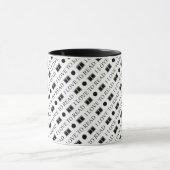 Leser Schwarz-Weiß-Buch Typografie-Muster Tasse (Zentrum)