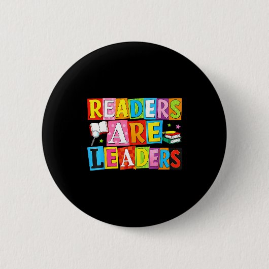 Leser sind führende lustige Lesebuchliebhaber Button (Vorderseite)