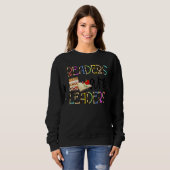 Leser Sind Führer Boho Leopard Buch Zurück Zur Sc Sweatshirt (Vorne ganz)