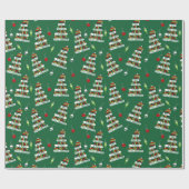 Leser und Buchliebhaber Weihnachtsbaum Geschenkpapier (Flach)