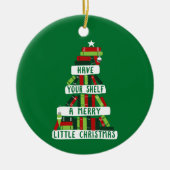 Leser und Buchliebhaber Weihnachtsbaum Keramik Ornament (Vorne)