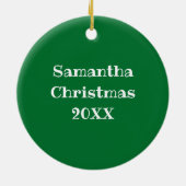 Leser und Buchliebhaber Weihnachtsbaum Keramik Ornament (Hinten)