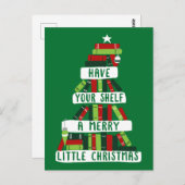 Leser und Buchliebhaber Weihnachtsbaum Postkarte (Vorne/Hinten)