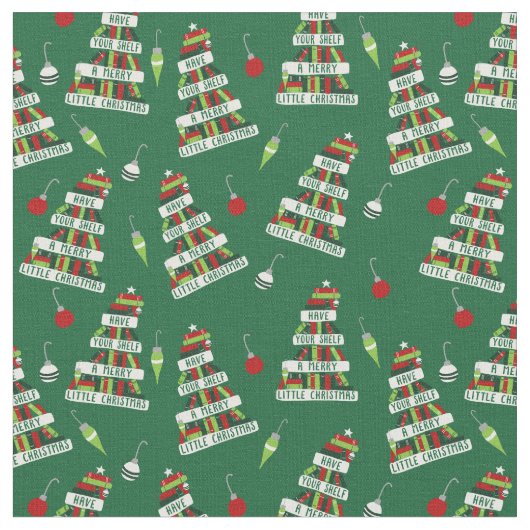 Leser und Buchliebhaber Weihnachtsbaum Stoff (Nahaufnahme)