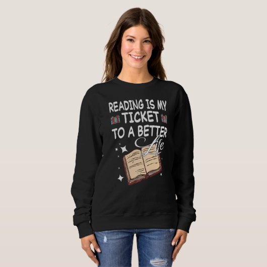 Leser von Bücherbibliotheken Sweatshirt (Vorne ganz)