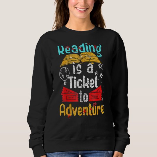 Leserbuch für Abenteuerbücher Sweatshirt (Vorderseite)