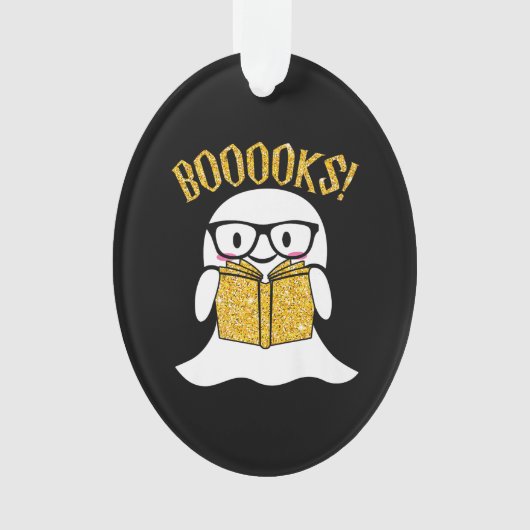 Leserbuch-Nerd halloween Ghost Lesebeschenk Ornament (Vorderseite)