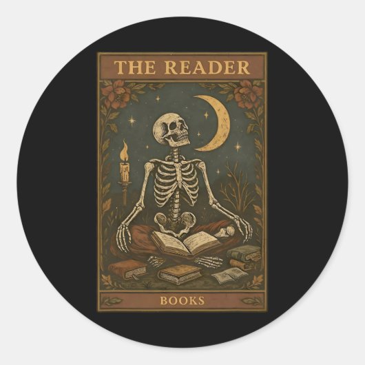 Leserbücher Tarot Kartenbuch Lehrer H Runder Aufkleber (Vorderseite)