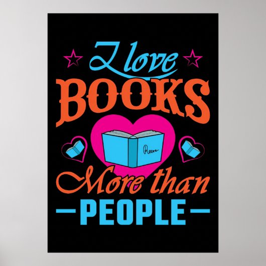 Lesergeschenk I Liebe Bücher mehr als Menschen Poster (Vorne)