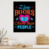 Lesergeschenk I Liebe Bücher mehr als Menschen Poster (Küche)