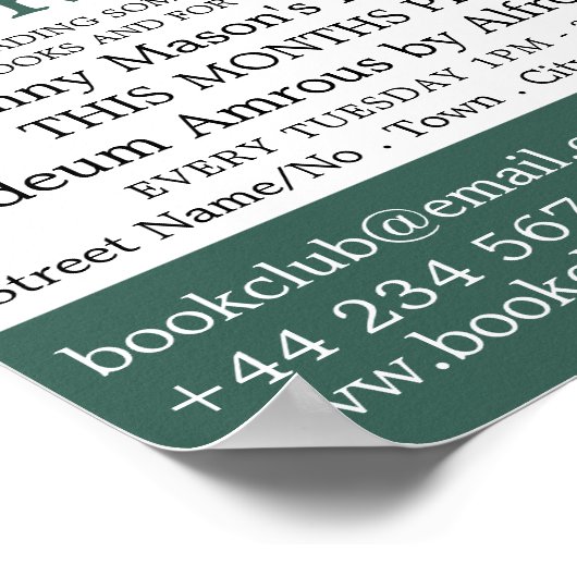 Leserin, Buchklubwerbung Poster (Ecke)