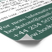 Leserin, Buchspeicherwerbung Poster (Ecke)