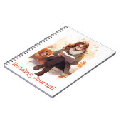 Leserjournal Niedliches Mädchenbuch und Hund Herbs Notizblock (Linke Seite)