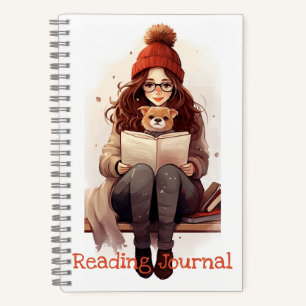 Leserjournal Niedliches Mädchenbuch und Hund Herbs Notizblock