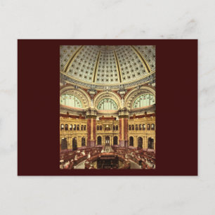 Lesesaal Bibliothek des Kongresses Washington Postkarte