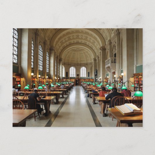 Lesesaal Boston Massachusetts Postkarte (Vorderseite)