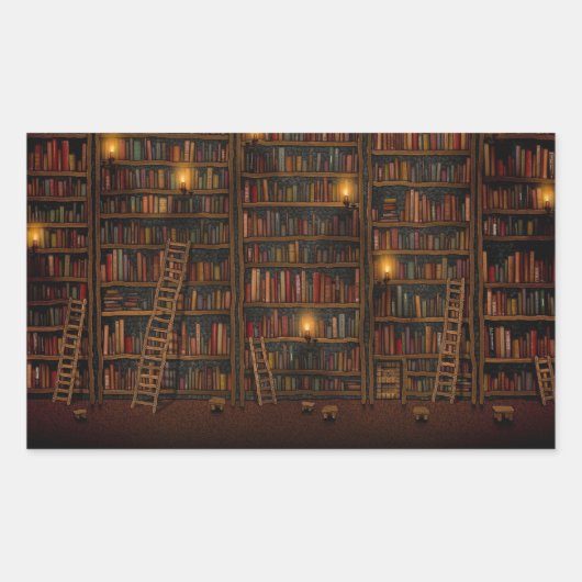 Lesesaal der alten Bibliothek Rechteckiger Aufkleber (Vorderseite)