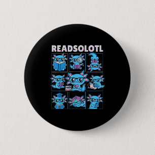 Lesesolotl Blaueaxolotl Bücherliebhaber lustiges L Button