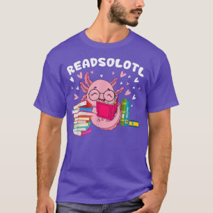 Lesesolotl Buch lesen lustiger Axolotl liest Fisch T-Shirt