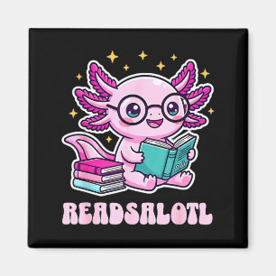 Lesesolotl kawaii axolotl lustiges Buch Leseliebha Magnet