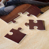 Lesestoff des Mädchens an der virtuellen Bibliothe Puzzle (Seite)