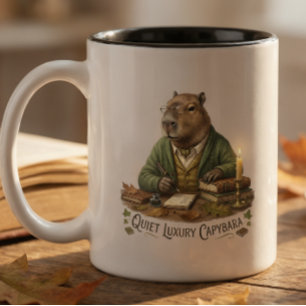 Lesetasse Capybara – Süße Buchliebhaber-Kaffeetass Zweifarbige Tasse