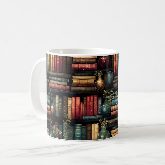 Lesewortlesemuster für Bücherbücher Kaffeetasse (Vorderseite Links)