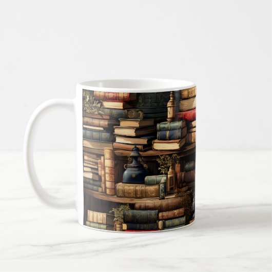 Lesewortlesung der virtuellen Bibliothek Kaffeetasse (Links)