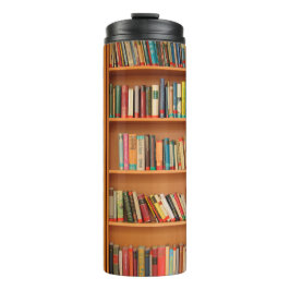 Lesewortlesung der virtuellen Bibliothek Thermosbecher