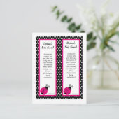 Lesezeichen Black Spring Time Lady Bug Einladungspostkarte (Stehend Vorderseite)