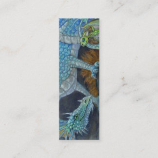 LESEZEICHEN - blauer Drache Mini Visitenkarte