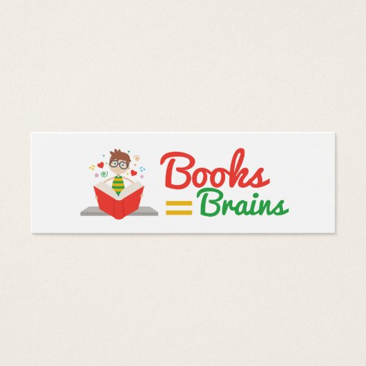 Lesezeichen "Books Equal Brains" (Vorderseite)