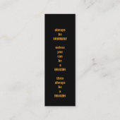 Lesezeichen "Buchdrache" Mini Visitenkarte (Rückseite)